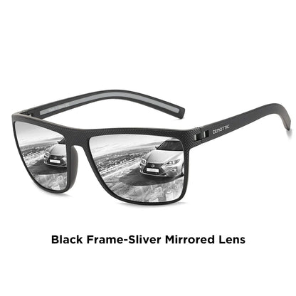 Polarized Sunglasses for Men Lightweight TR90 Frame UV400 Protection Square Sun Glasses