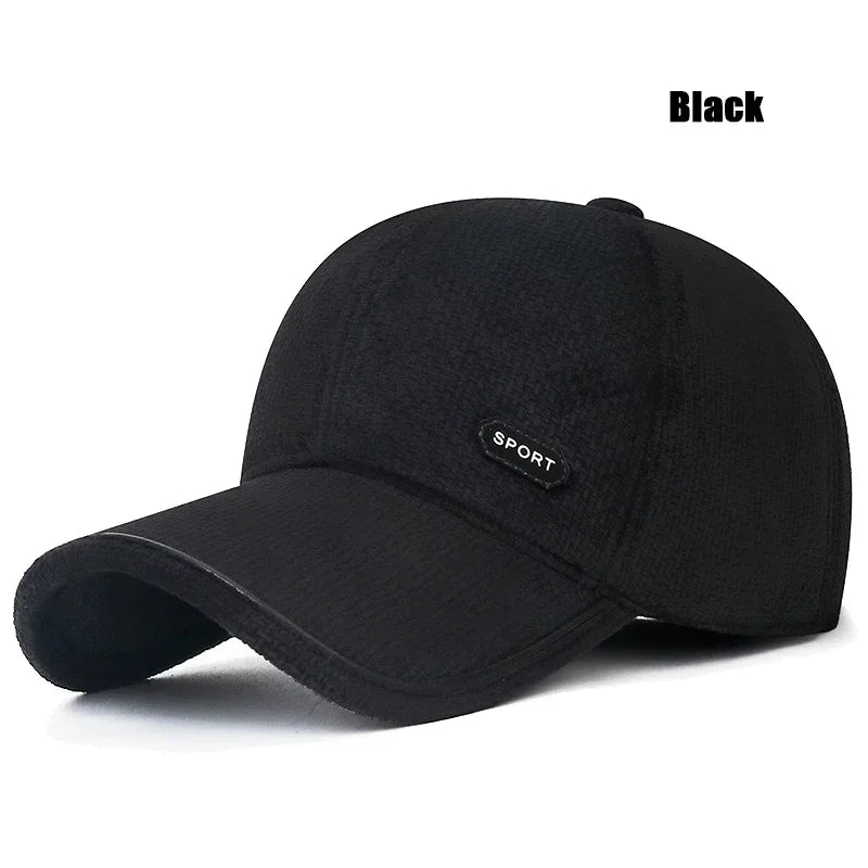New Middle-Aged and Elderly Winter Windproof, Cold-Proof and Warm Baseball Cap With Ear Protection and Thickened Peaked Cap