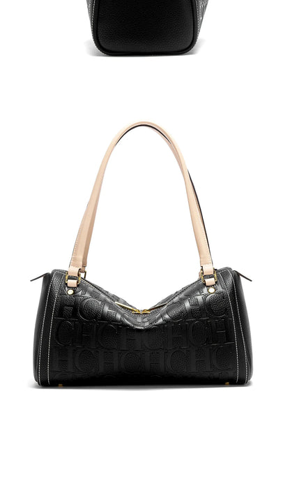 Women's Boston Bag Autumn Winter New Collection Letter Design Texture Shoulder Bags