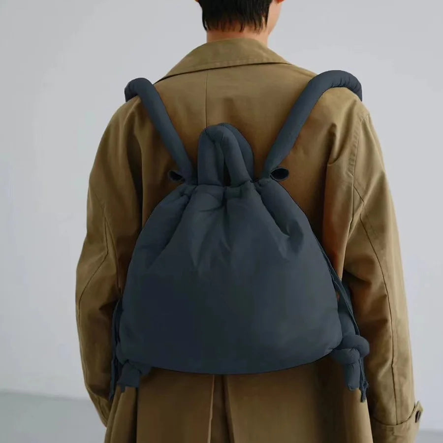 Casual nylon padded tote bag designer soft puffer women shoulder crossbody bags Simple Vintage large capacity handbags 2025