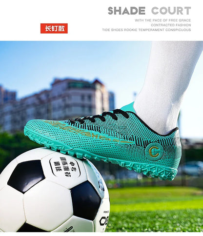 Large Size FG/TF High Quality Mens Soccer Shoes Non-Slip Turf Soccer Cleats for Kids Training Football Boots Chuteira Campo 48