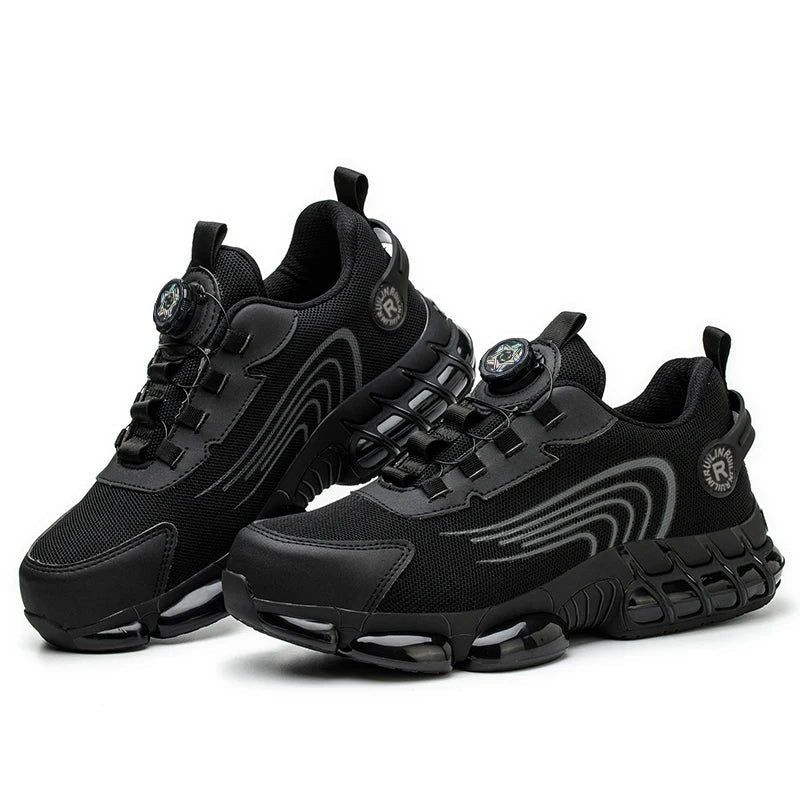 Anti-smash Steel Toe Protection Safety Shoes Men Rotating Button Work Safety Shoes for Men Anti Puncture Work Shoes Sneakers