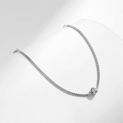 0.25CT Moissanite Bezel Setting Bracelet For Women Diamond 925 Sterling Silver Elegant Chain Bracelet Wedding Jewelry
