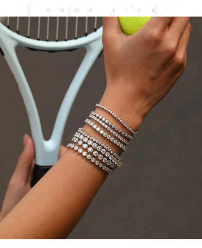 D VVS1 Moissanite Tennis Bracelet 925 Sterling Silver Single Row Classic with Box Bracelets for Women Man Fine Jewelry