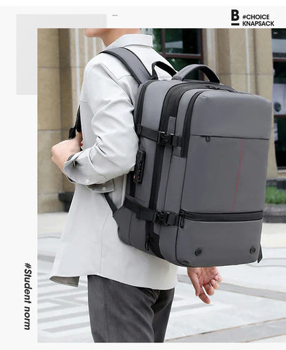 Men's Backpack with Expandable Vacuum Compression, Large Capacity, Dry and Wet Separation, Multifunctional Business Backpack for Short Business Trips