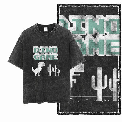THEME Printed Cotton Acid Washed Exclusive Graphic Unisex T Shirt Cool Streetwear Men Tshirts Big Size Tee for men
