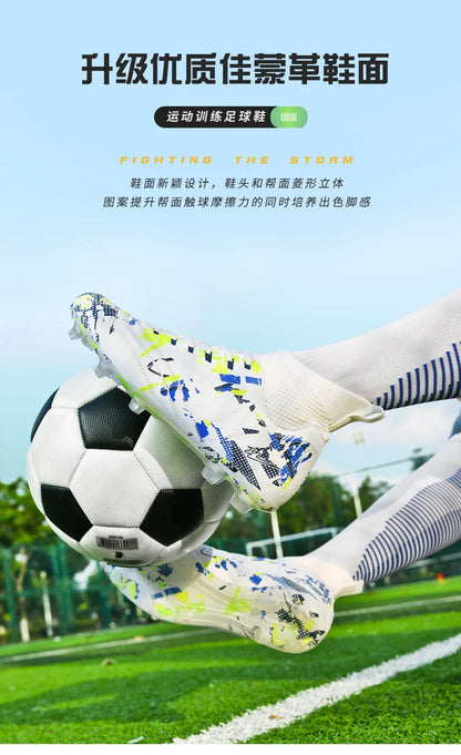 Double Star 2026 New High-Top Soccer Shoes, AG Long Studs, for Teens, Primary School Students, Adults & Kids, Professional Match