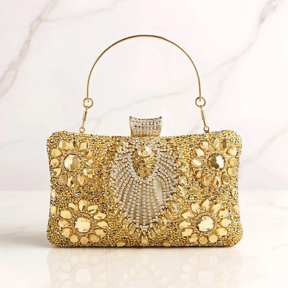 Acrylic Flower One Side Glitter Tassel Women Evening Bags Diamonds Small Day Clutch Luxury New Chain Shoulder Handbags For Party