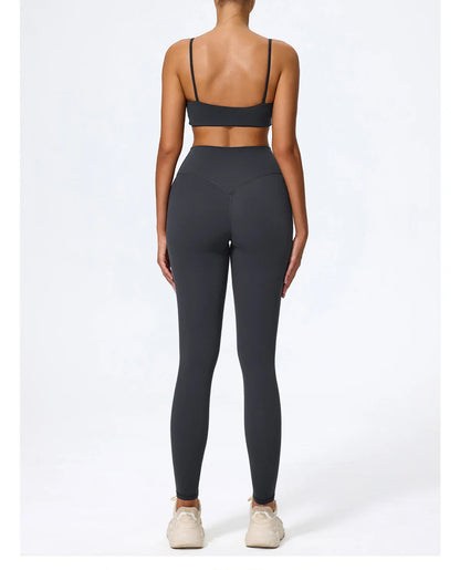 Ctenkevet Summer Women 2Pcs Sleeveless Sports Set Female Gym Two-piece Yoga Set High Waist Breathable legging Sportswear Women