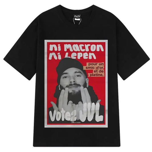 French Rapper Vote JUL Fashion Graphics T-shirts Men Women Hip-hop T-shirt Short-sleeved Casual T Shirt Streetwear Clothing