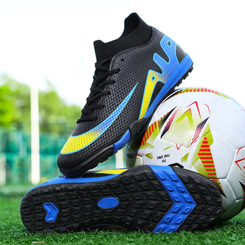 New Men Football Boots Cleats High-top Sneakers High-quality Non-Slip Indoor Soccer Shoes Futsal Grass Match Hot-selling Outdoor