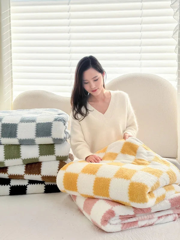 1 Piece Pink White Flannel Panda Fleece Soft And Comfortable Blanket Nap Blanket Suitable For Sofa Bed Sofa Office Suitable