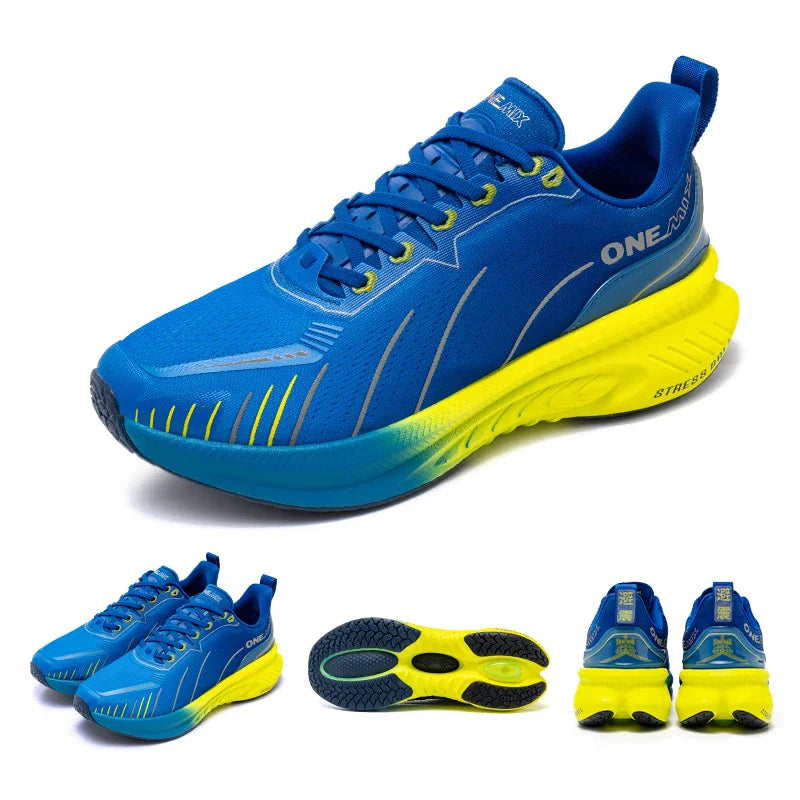 ONEMIX Tênis de corrida masculino com novo amortecimento, adequado para corredores pesados, com cadarço, para esportes, feminino, antiderrapante, atlético, masculino, para uso ao ar livre