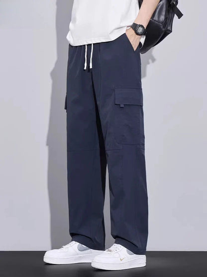 Brand Clothing Spring Summer Men's Cargo Pants Loose Straight Parachute Pants Sport Casual Long Trousers Male
