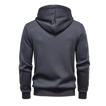 Y2K Zip Up Hoodie Men Solid Color Winter Warm Retro Streetwear Minimalist Design Sportswear Zipper Hooded Sweatshirts