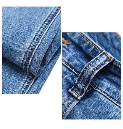 Spring/Summer 2023 Men's Gray Frayed Thin Jeans Classic Style Business Fashion Cotton Denim Stretch Pants Male Brand Trousers