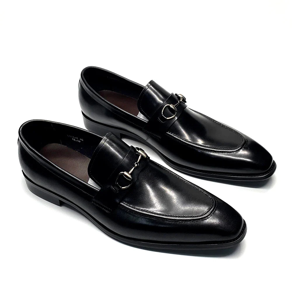 European Classic Mens Wedding Dress Shoes Genuine Leather Horsebit Loafer Shoes Green Casual Business Party Formal Shoes for Men