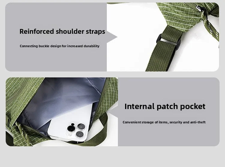 Nylon Cloth Daily Commute Messenger Bag Lightweight Hand Bag Sports Shoulder Bag Casual Anti-splashing Messenger Bag