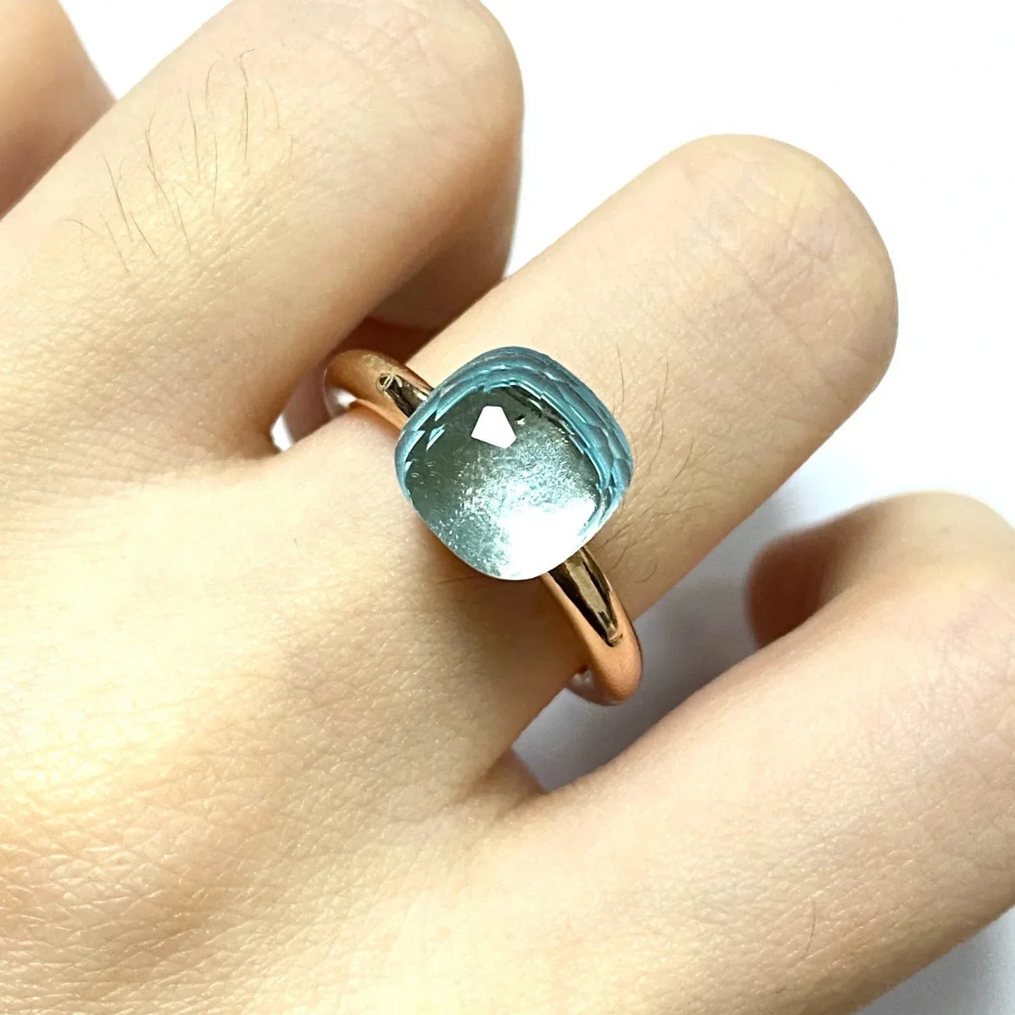 Stylish Purple Crystal Rose Gold Plated Candy Ring 30 Colors Simple Candy Color Jewelry Gift for Women Valentine's Day
