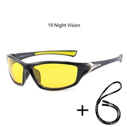 Men's Polarized Fishing Sunglasses With Glasses Chain For Men Women Driving Hiking Sun Glasses Fishing Eyewear