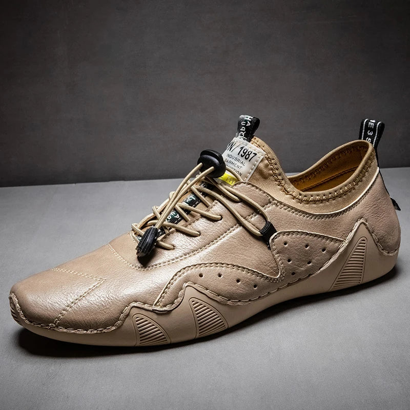 Leather Casual Sneakers for Men Driving Shoes 2024 New Fashion In Waterproof Men Doug Luxury Dress Loafers Shoes Footwear ﻿