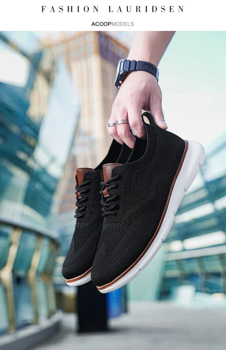 Large Size Comfortable Men's Shoes Light Fashion Casual Sports Shoes Breathable Flying Mesh Top Loafers