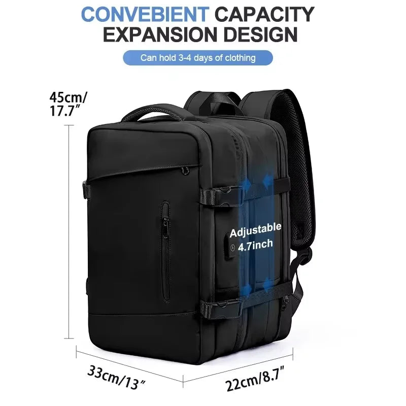 Travel Backpack for Women Expandable Weekender Hiking Laptop Backpack with USB Port Large Waterproof 40L Men's Backpack
