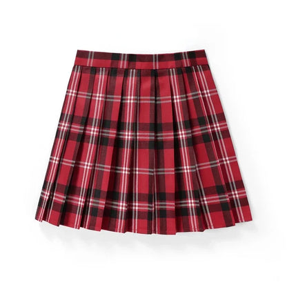 Summer Women High Waist Pleated Plaid Skirts Mini Tennis Skirt Harajuku JK Japanese School Uniform Short A-Line Mini Skirt Girl