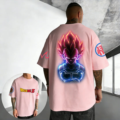 T-shirt Summer New Vegeta Print Men and Women Harajuku Loose Casual Parent-child Short Sleeved Shirt