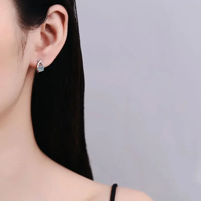 0.5CT 5MM Real Moissanite Hoop Earrings PT950 Platinum Certified Luxury Sparkling Diamond Jewelry for Women
