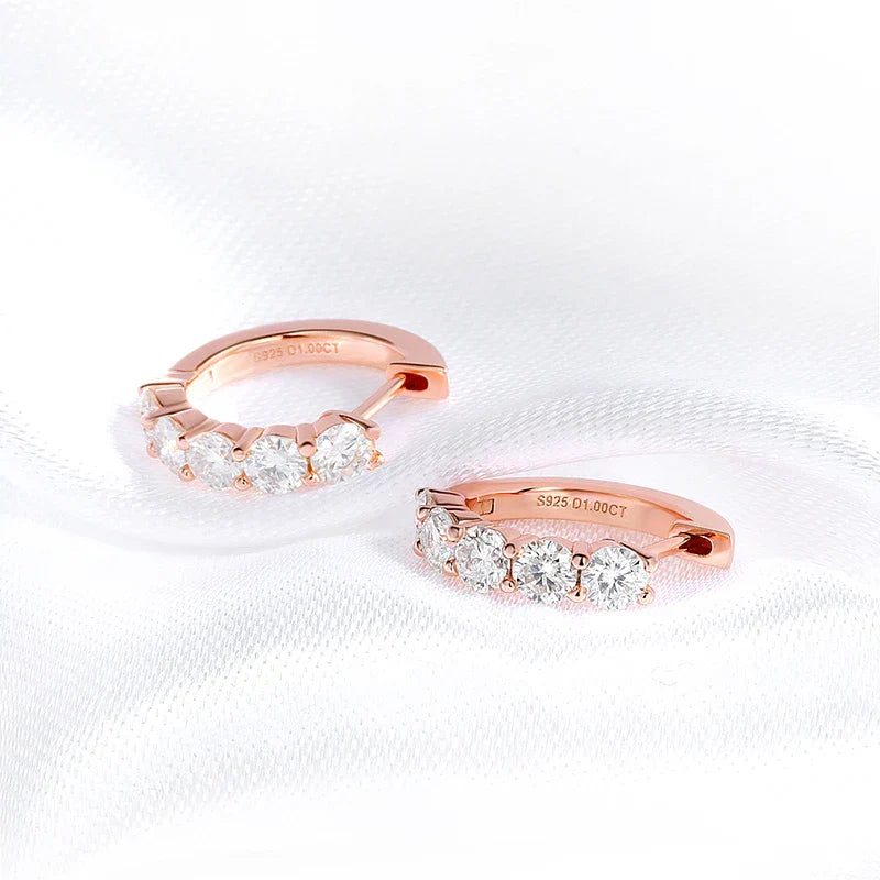 Each 0.2CT 3.5mm Certified All Moissanite Hoop Earrings for Women Classic Sparkly Bridal Jewelry Pure 925 Plated 18K