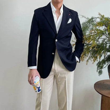 Suit For Mens Groom's Wedding 1 Pieces Slim Fit Blazer Wide Shawl Lapel Luxury Men Suit Custom Made Tuxedo Gold Button