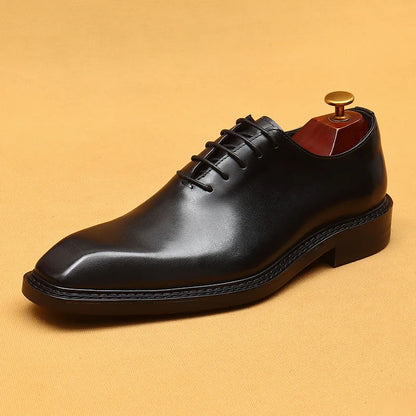 Luxury Brand Mens Oxford Leather Shoes Black Brown Handmade Lace Up Pointed Toe Dress Shoes Wedding Office Business Formal Shoes