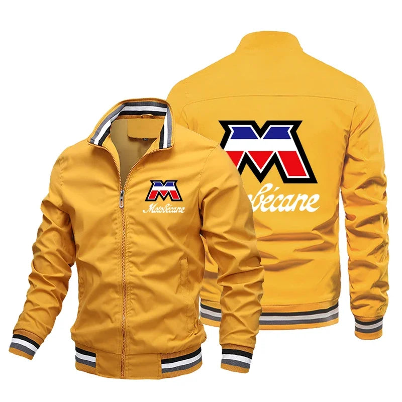 MotoBecane Bicycle Jacket Men's Baseball Jersey Casual Cardigan Windbreaker Men's Hip Hop Street Style Work Jacket