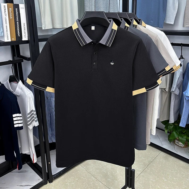 New Arrival Summer Men's Lapel Short Sleeve Polo Shirt Brand Design Letter Print T-Shirt Fashion Leisure Business Men's Clothing