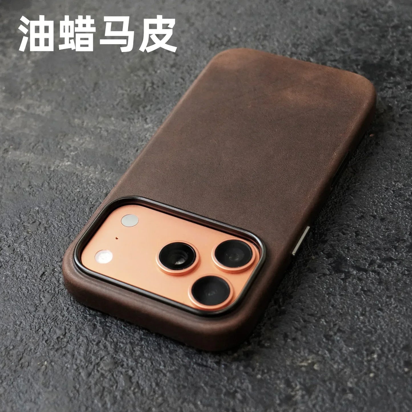 Magnetic Genuine Leather Case for iPhone 17 16 Pro Max 15 14 Compatible with MagSafe Nature Cowhide Retro Phone Cover