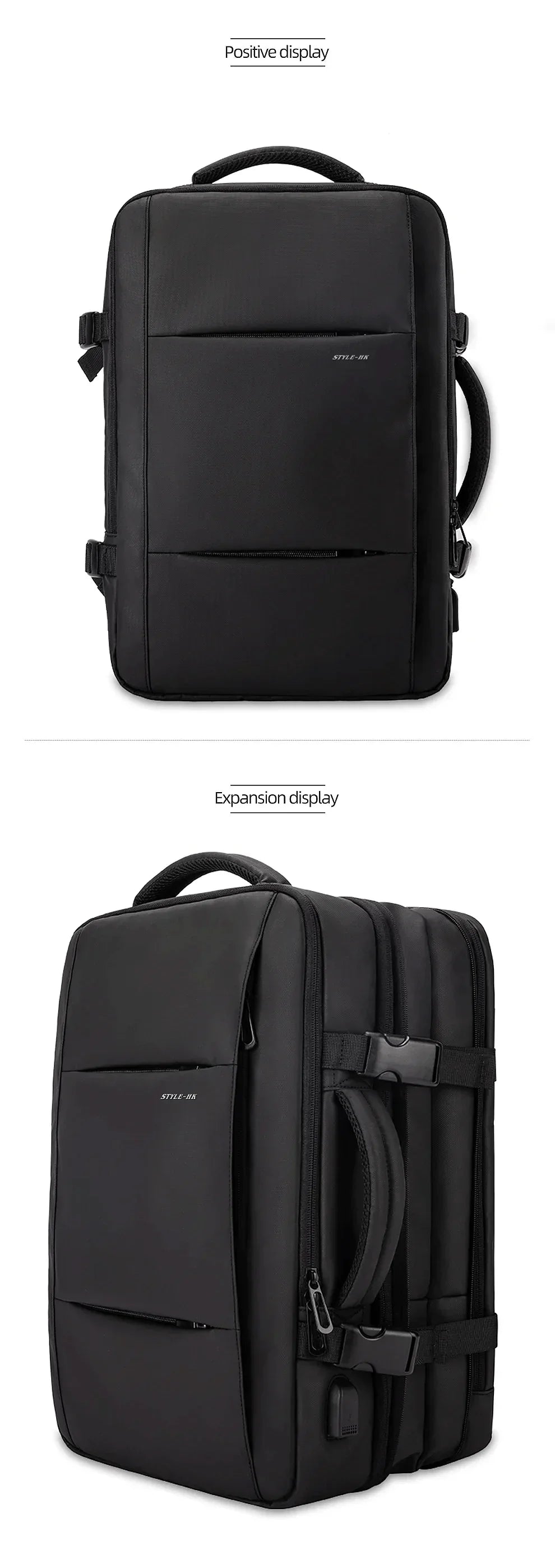 Business Backpack for Men Waterproof Anti-Theft 15.6” Laptop Backpack Casual Large Capacity Expandable Travel Bag Short Trip