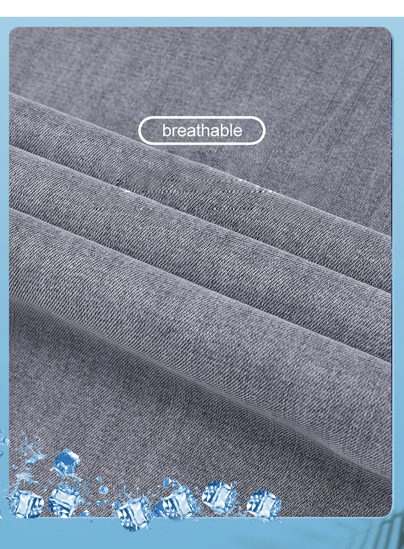 Summer Thin Men's Loose Straight Jeans Lyocell Soft Drape Business Casual Trousers Classic Smoke Gray Brand Ice Silk Pants