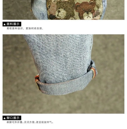 2024 Spring and Autumn New Fashion Trend Printed Stretch Jeans Men Casual Slim Comfortable Breathable High-Quality Jeans 28-36