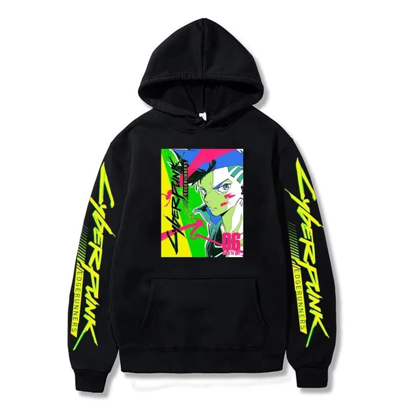 Cross-border Cyberpunk Cyberpunk Print Series Autumn and Winter Men's Hoodies Adult Casual Comfort Long Sleeve Sweatshirts