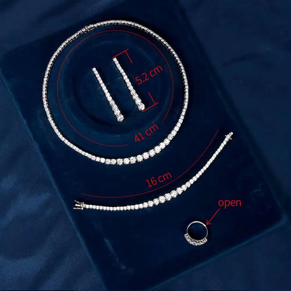 4pcs Bridal Cubic Zirconia Jewelry Sets For Women Party Luxury Dubai Nigeria CZ Crystal Wedding Jewelry Sets