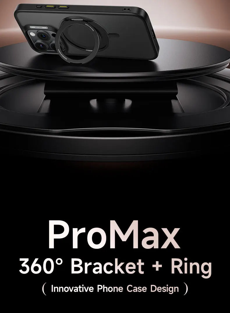 Stand Phone Case For iPhone 16 Pro Max MagSafe Magnetic Case With 360° Rotating Ring Bracket Anti-Drop Protection Cover