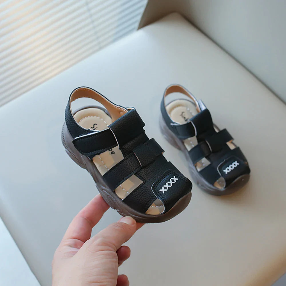Summer Sport Sandals For Children PU Leather Vintage Boy's Sandals Soft-soled Anti-slippery Kid's Sandals Fashion Summer Shoes