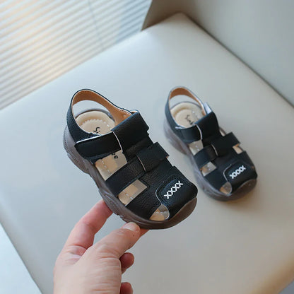 Summer Sport Sandals For Children PU Leather Vintage Boy's Sandals Soft-soled Anti-slippery Kid's Sandals Fashion Summer Shoes
