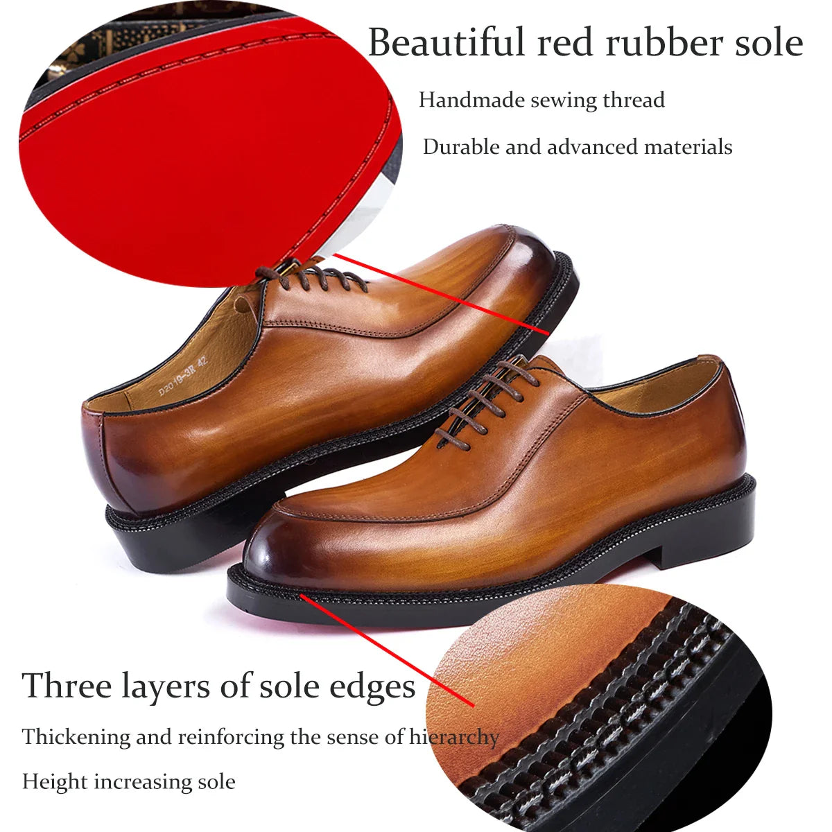 Men's casual shoes Brock Oxford shoes retro red sole genuine leather men's formal 2026 spring/summer new collection