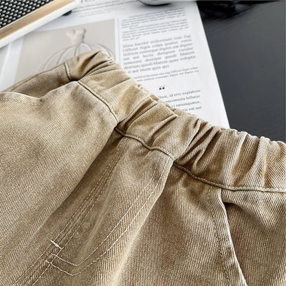 Summer Toddler Baby Boys Cotton Print Short-Sleeved T-Shirt Top+Rip Shorts Jeans Set Kids 2PCS Tracksuit Children Outfit 1-6 Yr