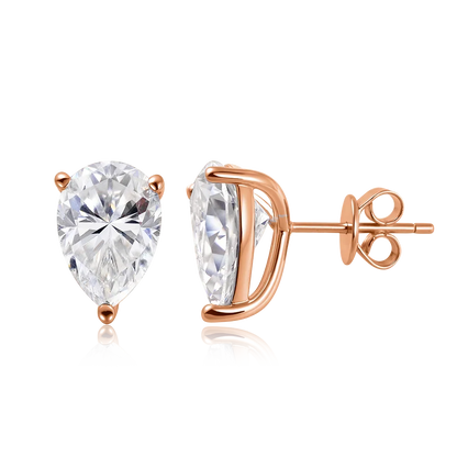 0.5-4Carat Pear Cut Moissanite Stud Earrings 100% S925 Silver Waterdrop Lab Diamomd Ear Studs for Women Fine Jewelry Gift