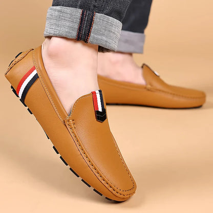 Men's Loafers High Quality Anti-slip Casual Shoes Men's Leather Loafer Outdoor Breathable Lightweight Soft Driving Shoes