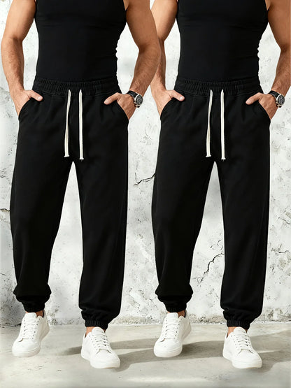 2 Pack Clothing Y2k Pants Man Cargo Casual Black Men Spring Men's Sweatpants Baggy 2026 Clothes Elastic Waistband Sports Boys