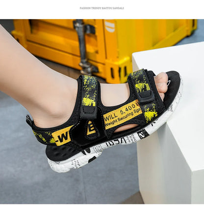 New Style 2025 Summer Kids Sandals Fashion Sandalias Childrens Shoes Non-slip Soft Bottom Beach Boys Sandals For Child